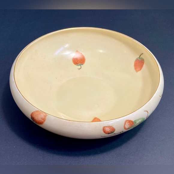 Vtg Limoges Hand Painted Porcelain Strawberry Bowl Gold Guild Art Nouveau 1934 - Picture 7 of 16